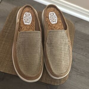 Hey Dude Women's Tan Woven Slip-On Sneakers
